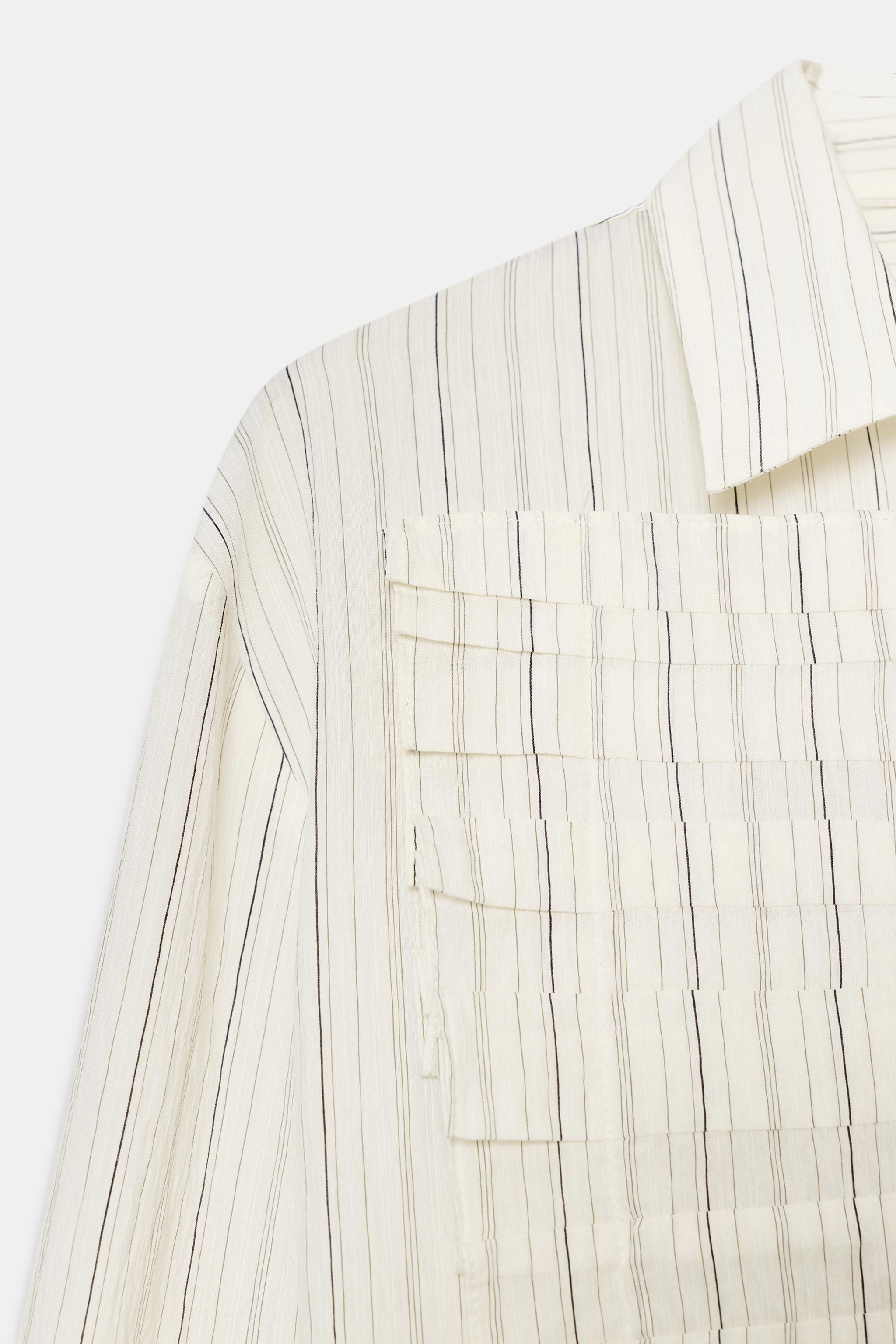 PLEATED STRIPED SHIRT ZW COLLECTION LIMITED EDITION